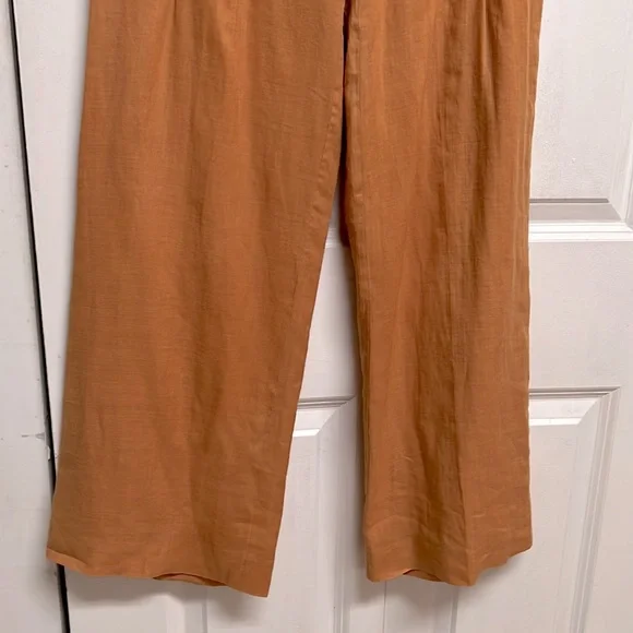 British India Carmel Mid Rise Ramie Lined Wide Leg Pants Jr Size 3 - Picture 3 of 7